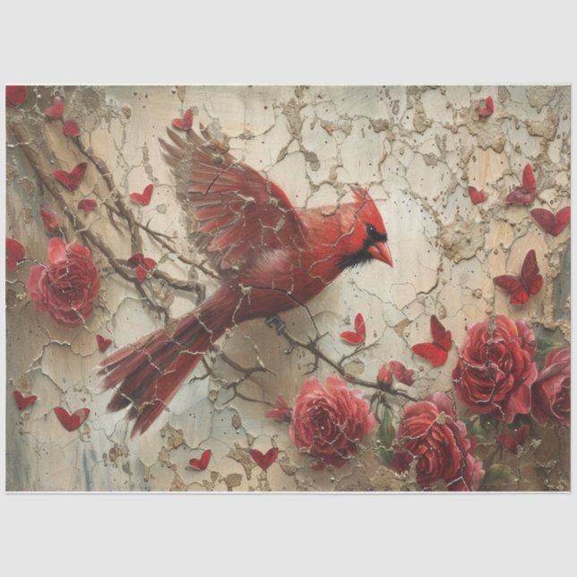 Cardinal in Flight Tissue Paper (Front)