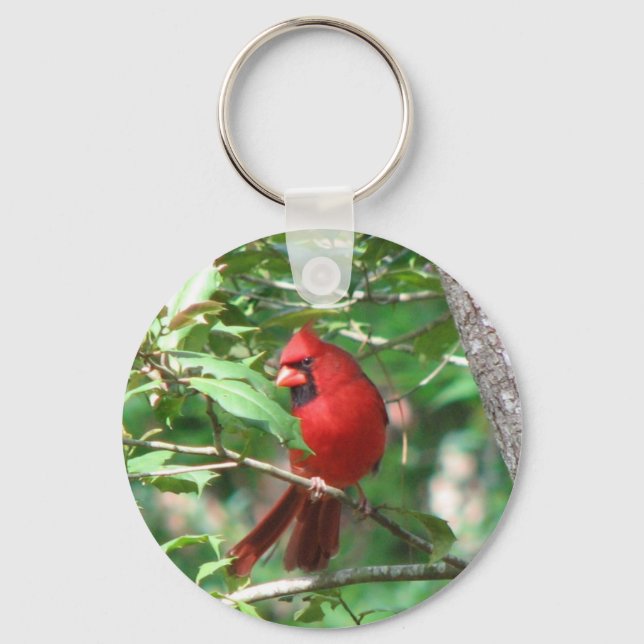 Cardinal in Holly Keychain (Front)