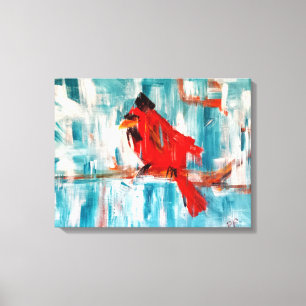 Cardinal in Snow Canvas Print
