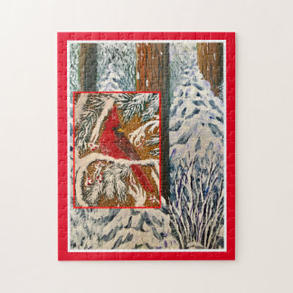 Cardinal in Snow Jigsaw Puzzle