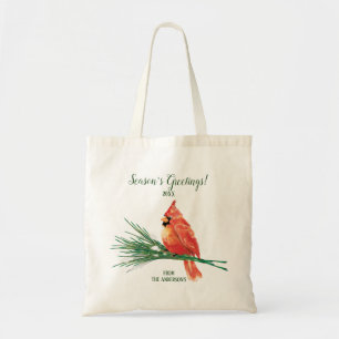 Cardinal In The Snow Christmas Holiday Tote Bag