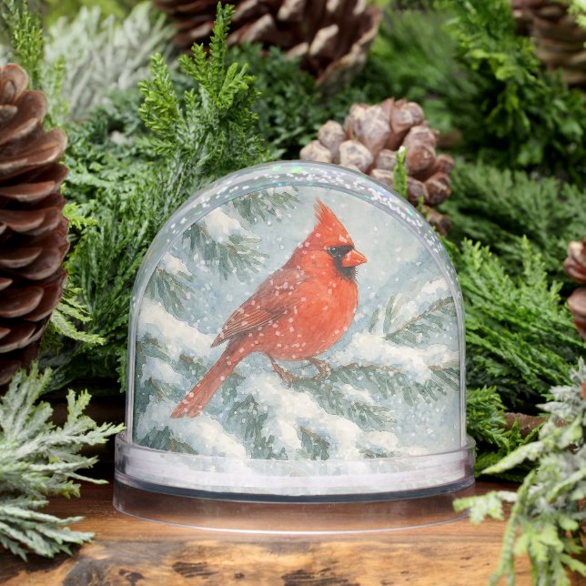 Cardinal in the Snow Christmas  Snowglobe (Winter)