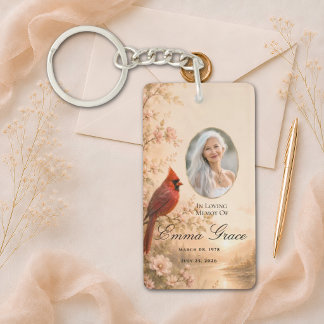 Cardinal Memorial Keychain In Loving Memory