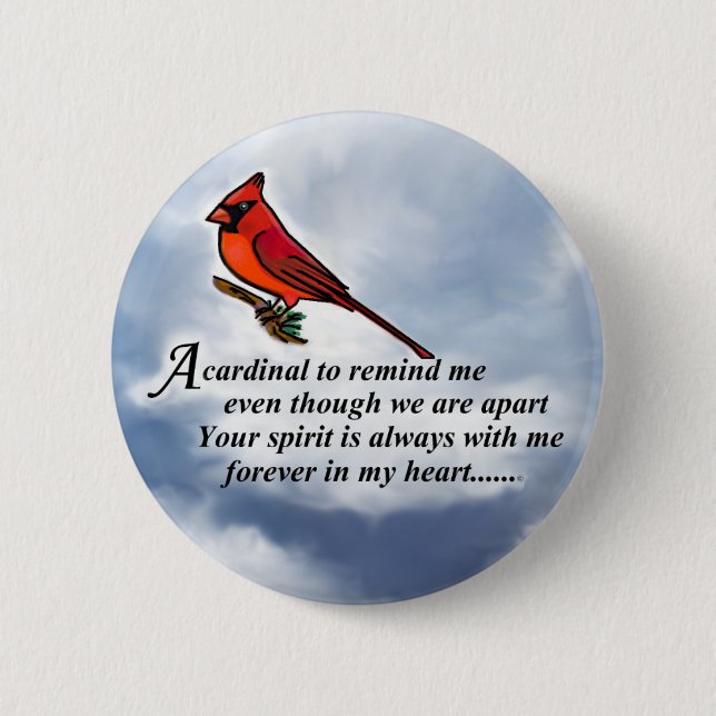 Cardinal Memorial Poem 2 Inch Round Button (Front)