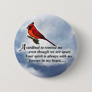 Cardinal Memorial Poem 2 Inch Round Button