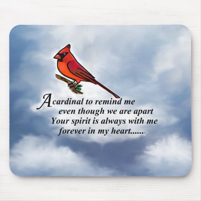 Cardinal Memorial Poem Mouse Pad (Front)