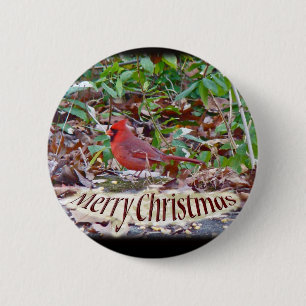Cardinal Merry Christmas Items 2 Inch Round Button