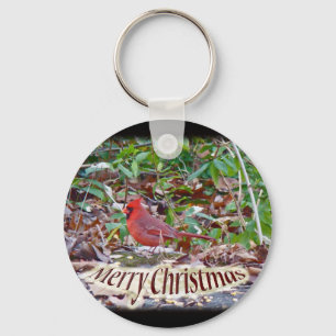 Cardinal Merry Christmas Items Keychain