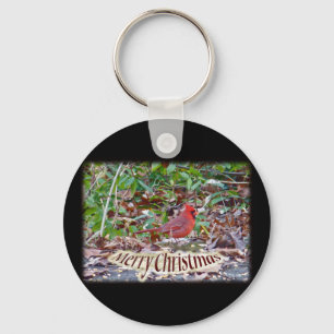 Cardinal Merry Christmas Items Keychain