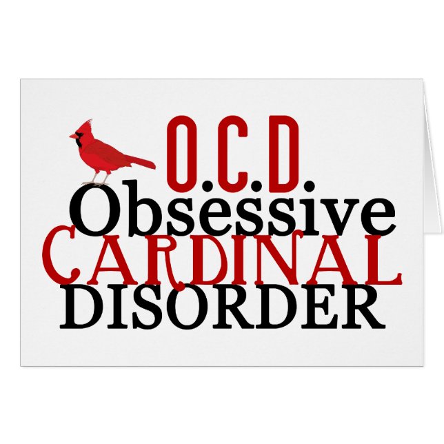 Cardinal Obsessed Funny Card (Front Horizontal)