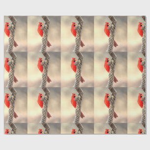 Cardinal on a Cholla Wrapping Paper
