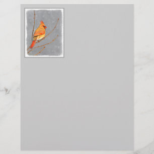 Cardinal on Branch Painting - Original Bird Art