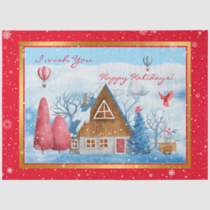 Cardinal on Landscape Customize Tissue Paper