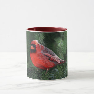 Cardinal on Pine Branch Mug