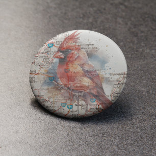 Cardinal on Virginia Road Map Bottle Opener