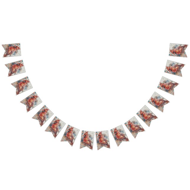 Cardinal on Virginia Road Map Bunting Flags (All)