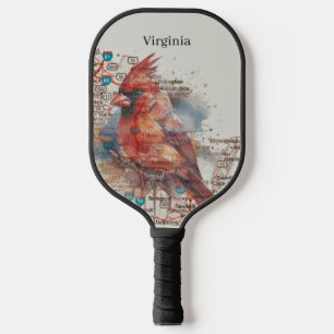 Cardinal on Virginia Road Map Pickleball Paddle