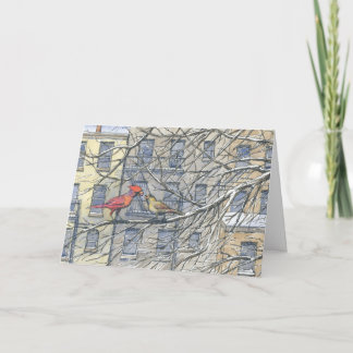 "Cardinal Pair" Christmas Card