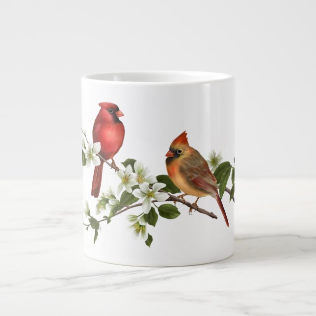 Cardinal Pair Large Coffee Mug (Front)