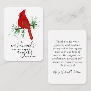 Cardinal Photo Sympathy Funeral Carte de remerciem