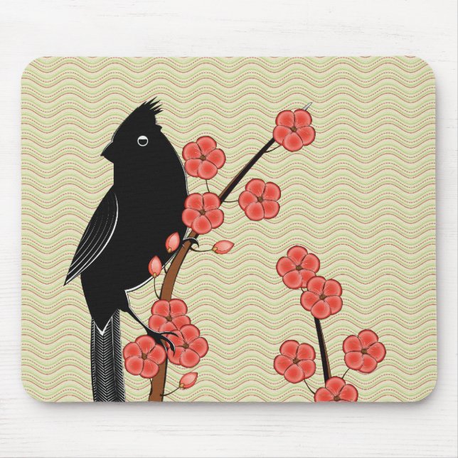 Cardinal & Plum Blossom Mousepad (Front)