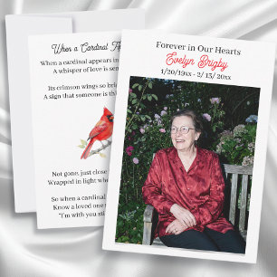 Cardinal Poem Memorial Keepsake  Card