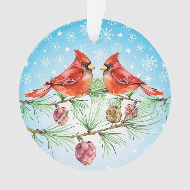 Cardinal - Red Bird Ornament (Front)