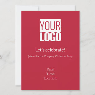 Cardinal  red  -   festive  company  party  Invitation