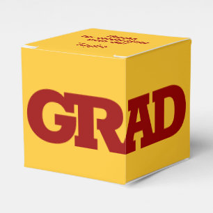 Cardinal Red Gold Graduation Party Favor Box