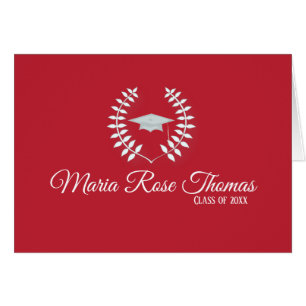 Cardinal Red Grad Thank you note (4.25" x 5.5"),