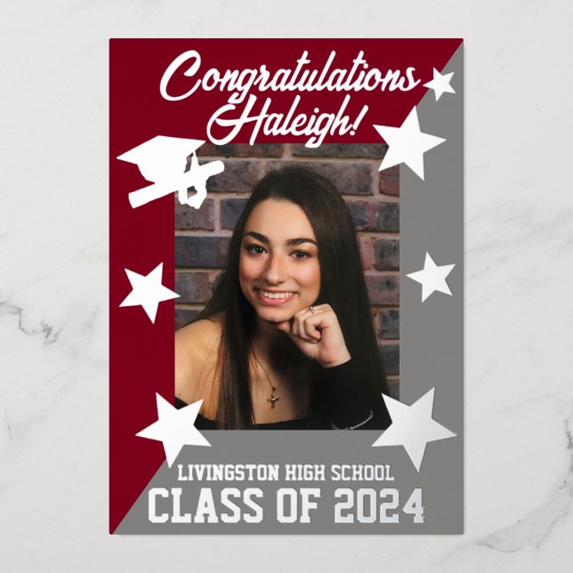 Cardinal Red & Grey, Diagonal Graduation  (Front)