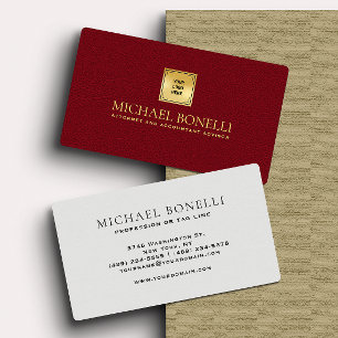 Cardinal Red Leather Business Logo Corporate Card