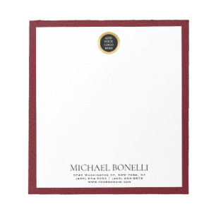 Cardinal Red Leather Circle Logo professional Notepad
