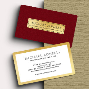 Cardinal Red Leather Gold Label Executive Business Card