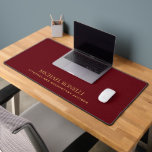Cardinal RED Leather Masculine Elegant NAME Desk Mat<br><div class="desc">The design features a digital graphic image to simulate a leather texture and this template can be customized to meet all professional occupations. This elegant and sophisticated Cardinal RED faux leather notebook is a perfect office gift for coworkers. Perfect for professional look desk or office for any profession. PLEASE NOTE:...</div>