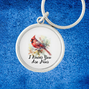 Cardinal Red Remembrance Personalize Keychain