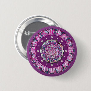 Cardinal Red Rosace 2 Inch Round Button