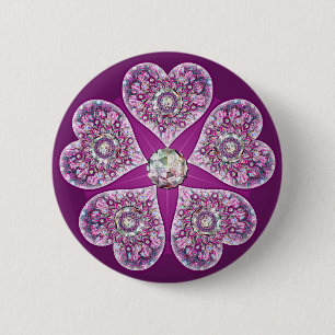 Cardinal Red Rosace 2 Inch Round Button