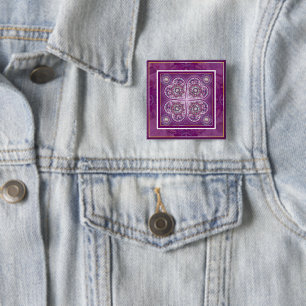 Cardinal Red Rosace 2 Inch Square Button