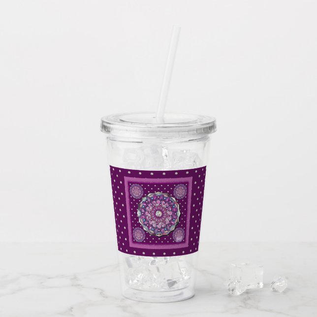 Cardinal red Rosace Acrylic Tumbler (Back Ice)
