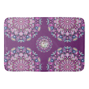 Cardinal red Rosace Bath Mat