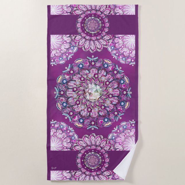 Cardinal Red Rosace Beach Towel (Front)