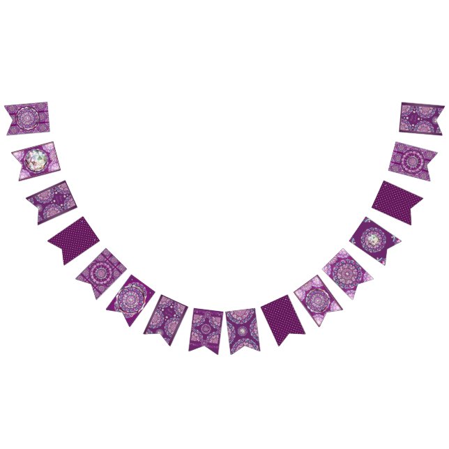 Cardinal Red Rosace Bunting Flags (All)