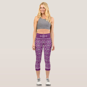 Cardinal Red Rosace Capri Leggings