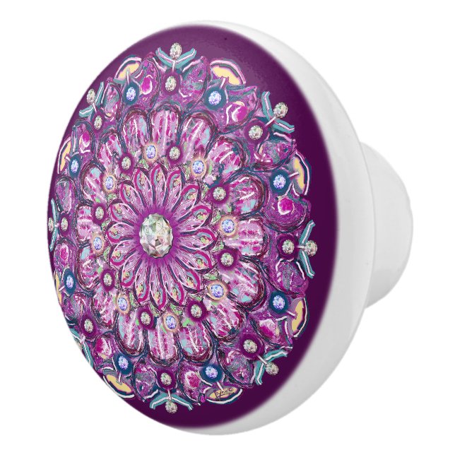 Cardinal red Rosace Ceramic Knob (Right)