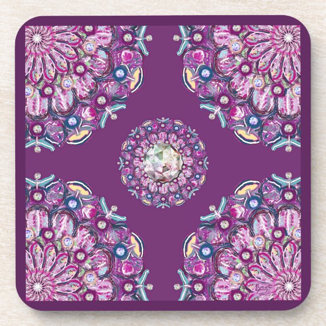 Cardinal Red Rosace Coaster (Front)