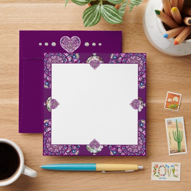 Cardinal red Rosace Envelope (Desk)