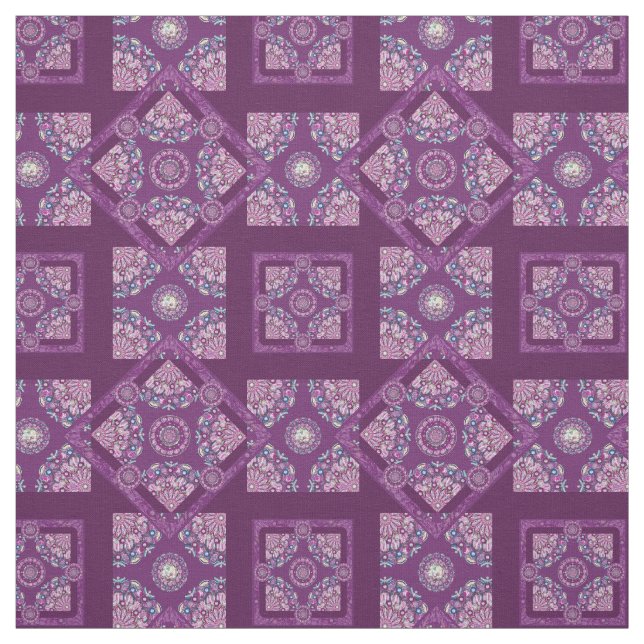 Cardinal red Rosace Fabric (Swatch)