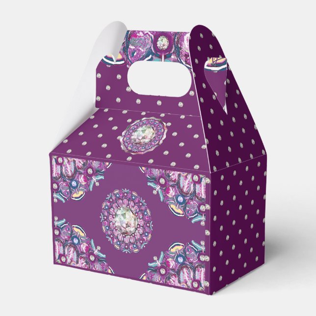 Cardinal Red Rosace Favor Box (Front Side)