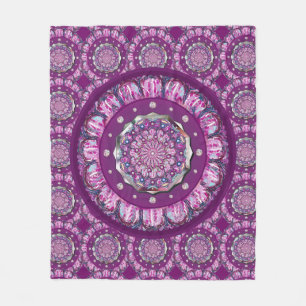 Cardinal red Rosace Fleece Blanket